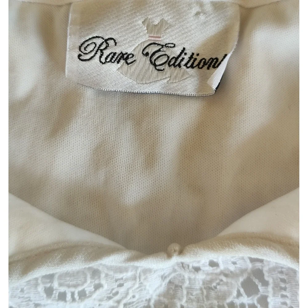 Rare Editions Girls Size 6 White Lace Boho Bell Sleeve Ruffle Dress Tassel‎